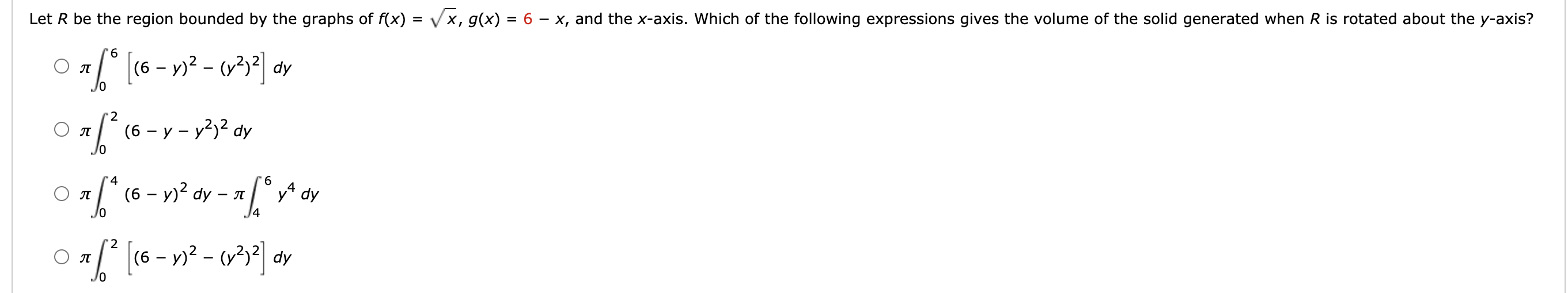 the region. Find the volume V of the solid obtained by rotating