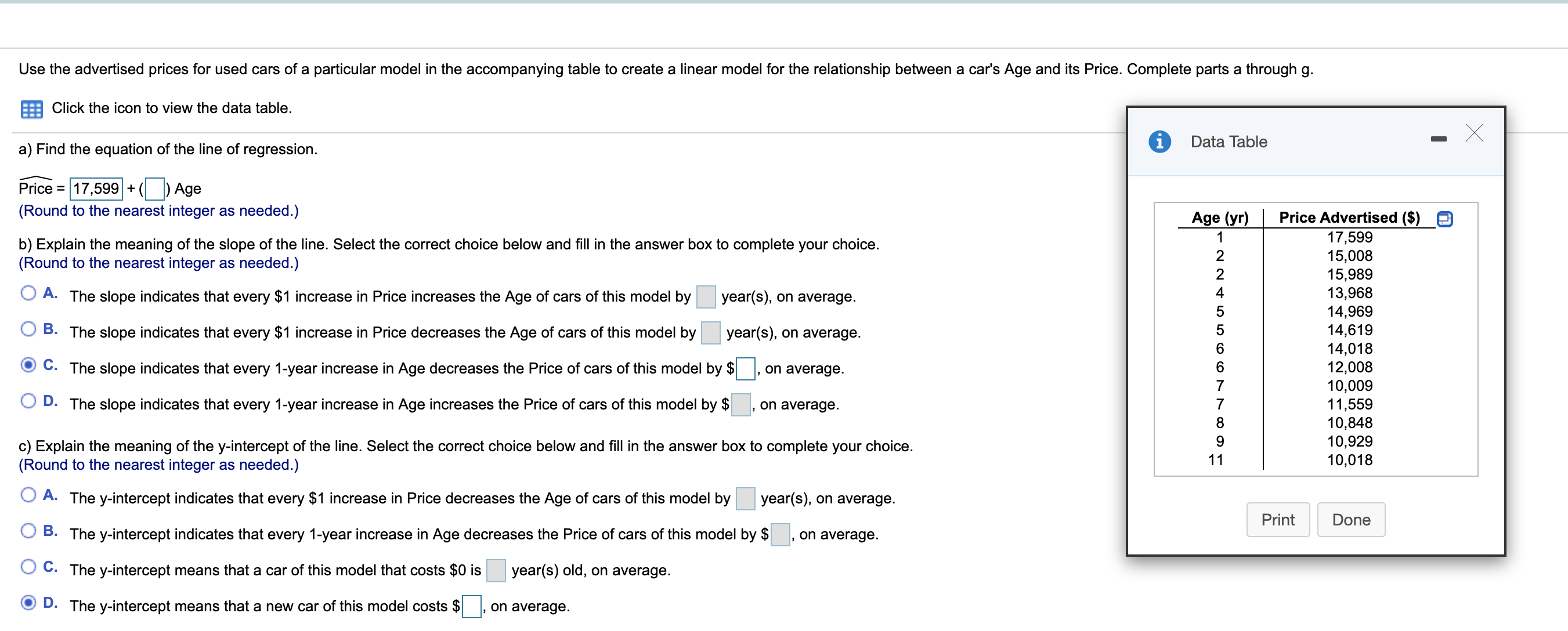 number of Calories in a burger when the Fat content is known.