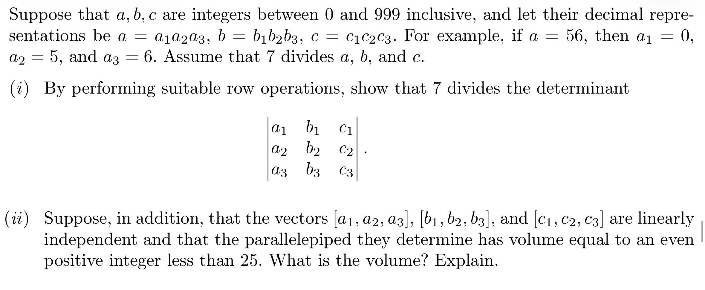 How do you start this? Suppose that a, b, c are integers