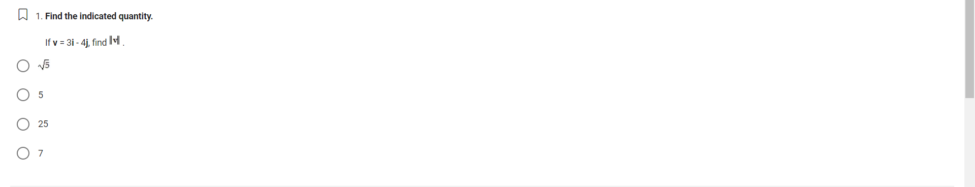  \f[ 2 Decompose v into two vectors v; and v, where