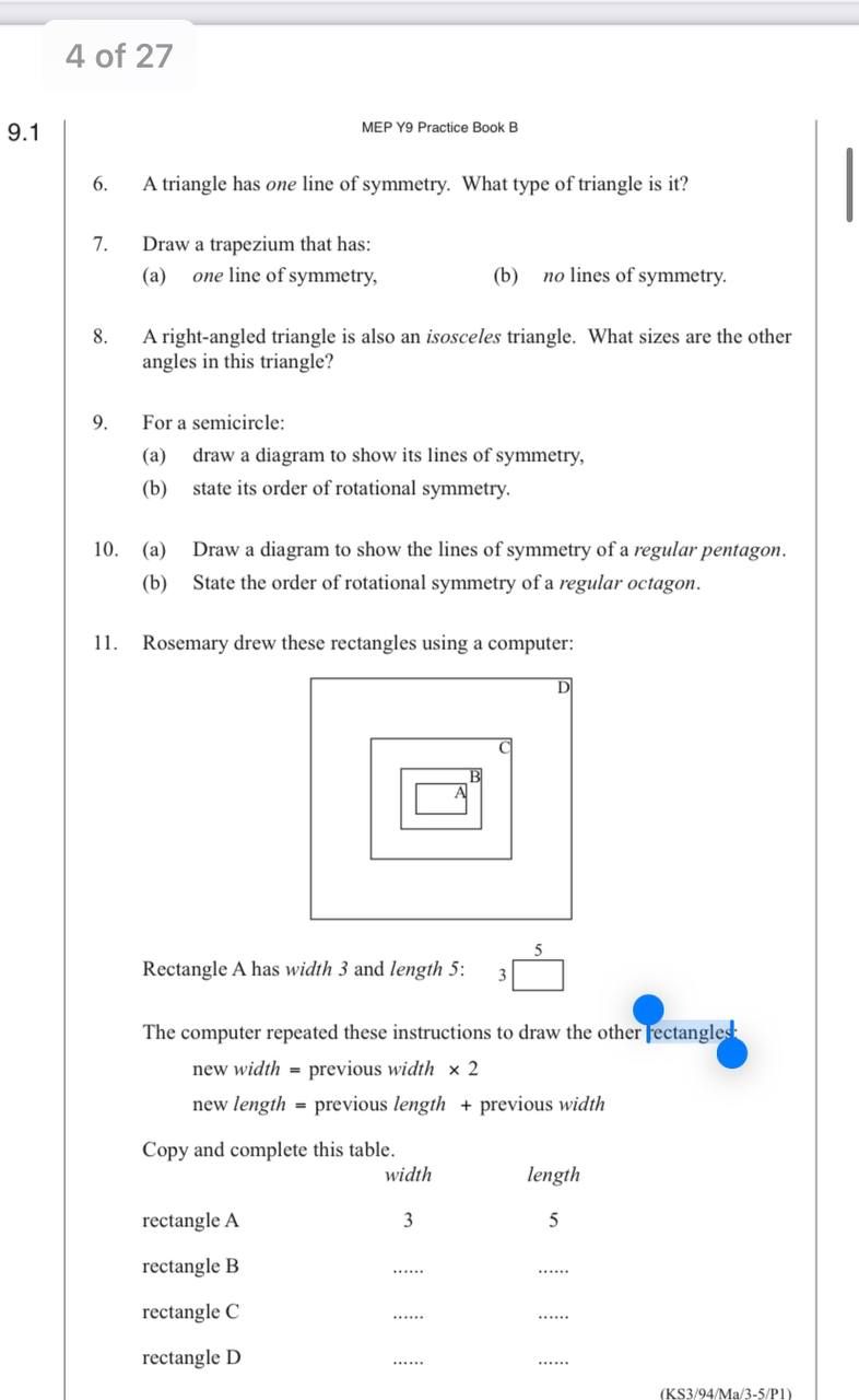 box final answer) thank you! Exercise 1 3 of 27 MEP Y9