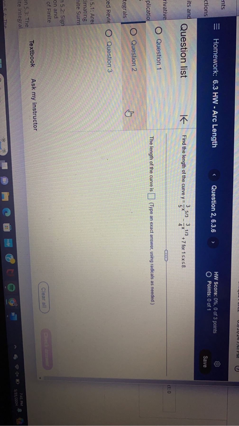 ] g(x)dx =5. Use these to complete parts ct: 0 (a) through