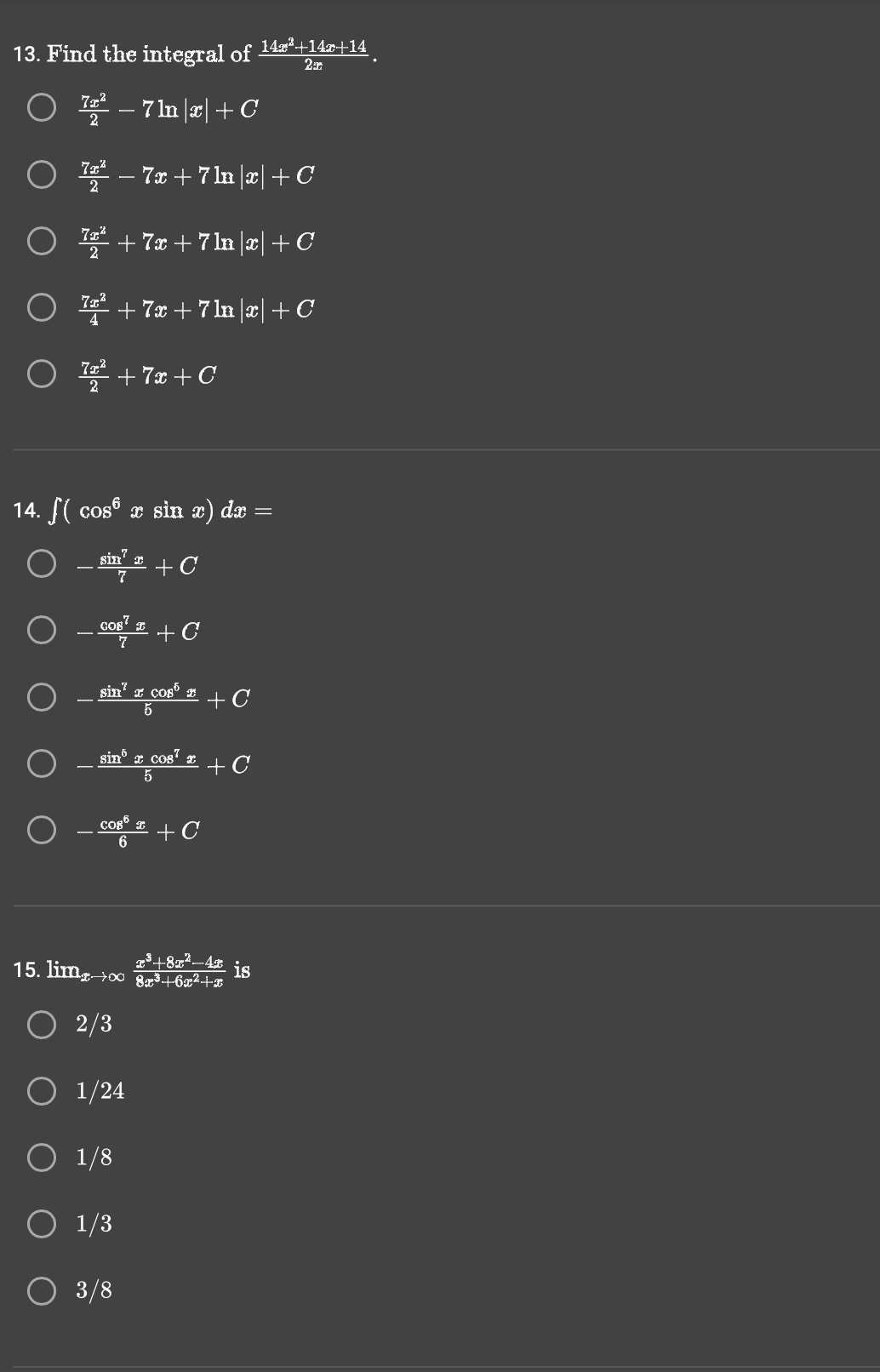 O y= 7+cos(37) O y= - 4 + cos(x) - +5 5.