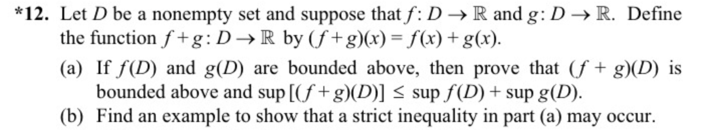  *12. Let D be a nonempty set and suppose that f/: