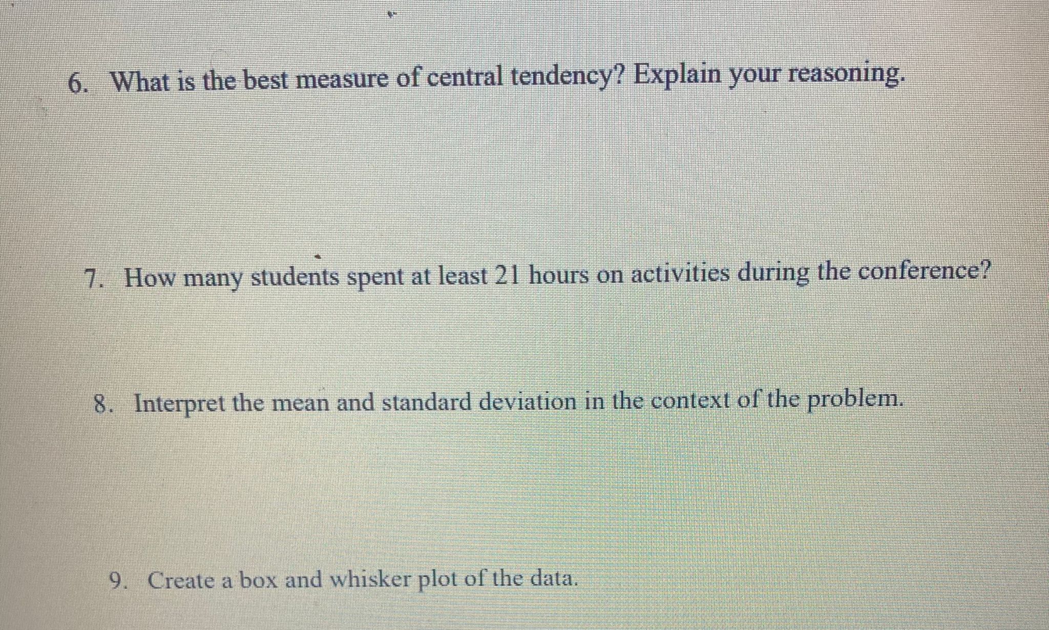 all answers (do not just give a number as your final answer):