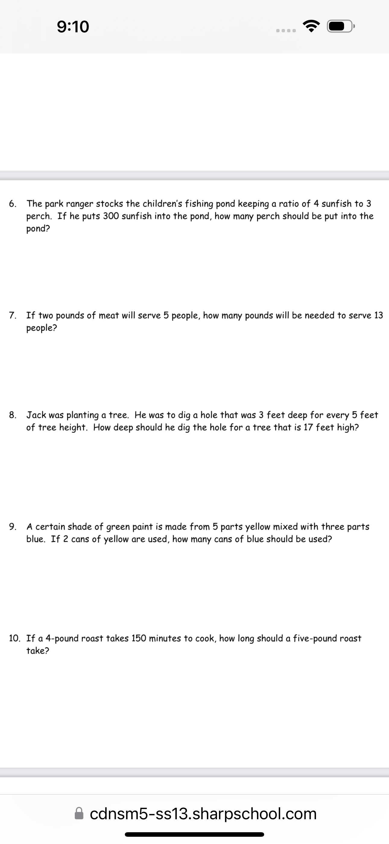 proportion to solve each problem, show all work, and label all answers.