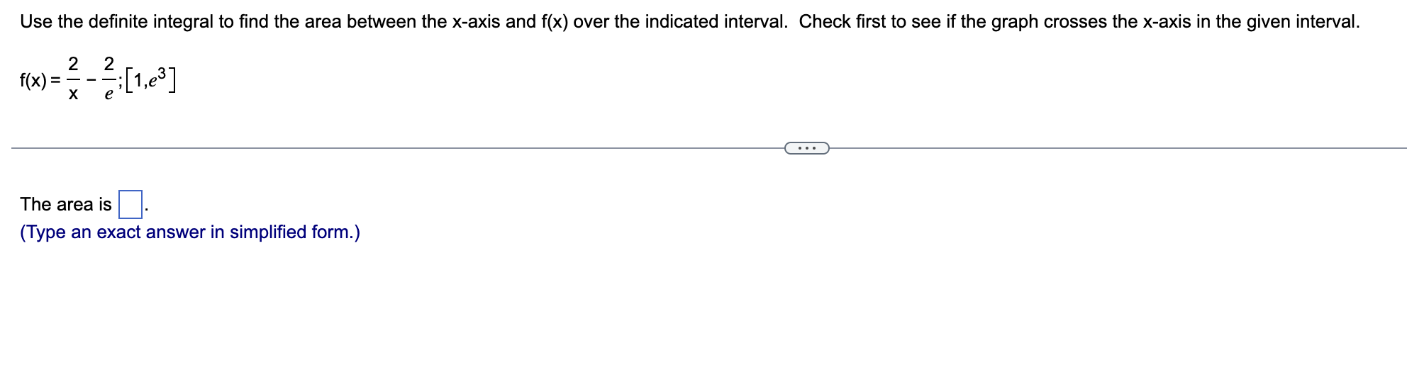 definite integral to nd the area between the x-axis and f(x) over