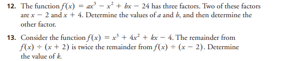  12. The function f(x) = ax' - x' + bx -