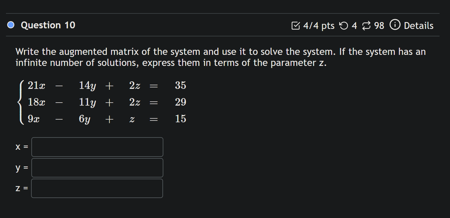 Please teach how to solve 0 Question 10 [1/ 4/4 pts '0