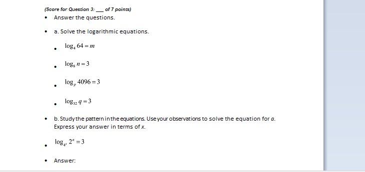 questions. Use the amount of space you require. When you have finished,