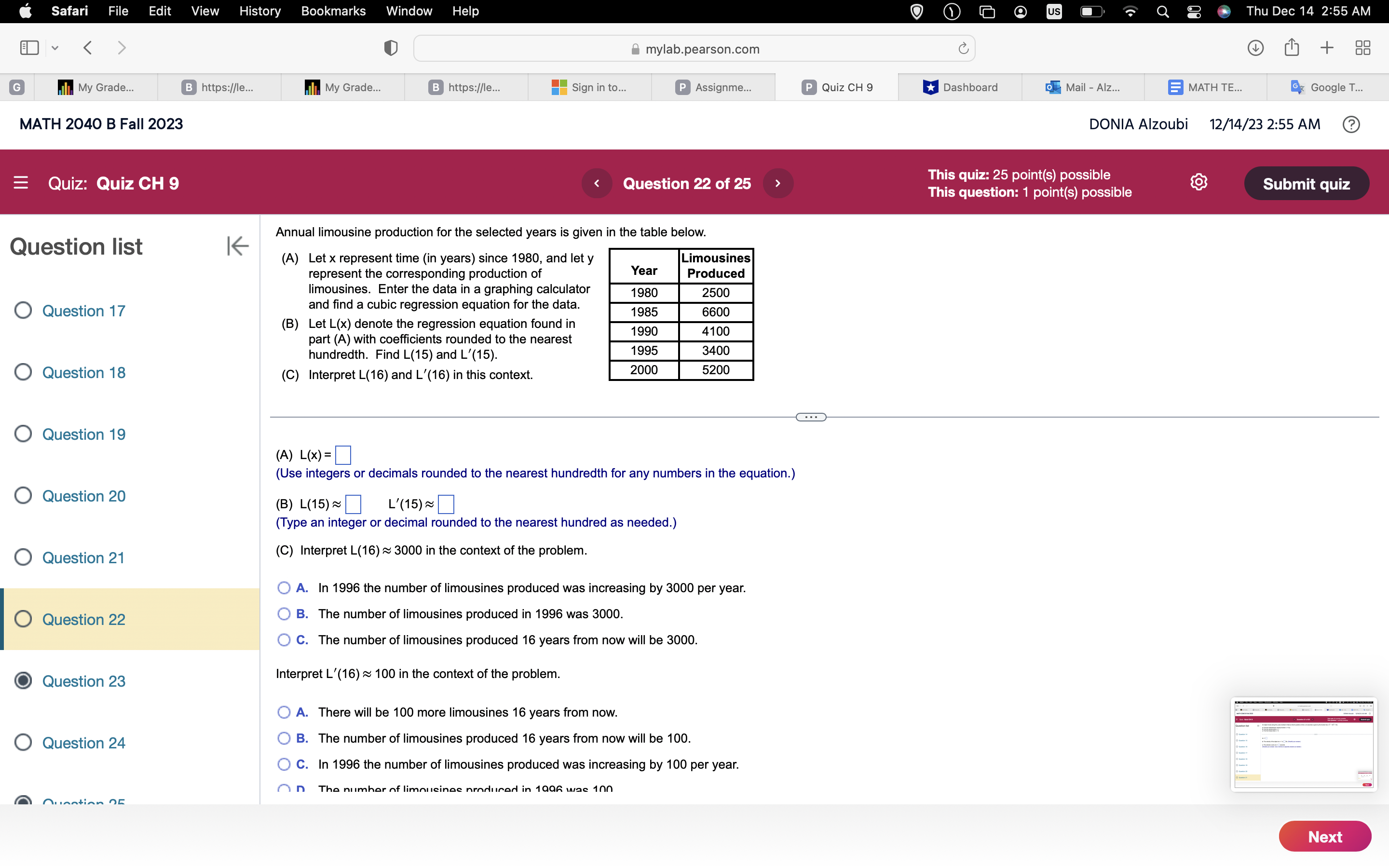 B https://le.. My Grade.. B https://le.. Sign in to.. P Assignme... P