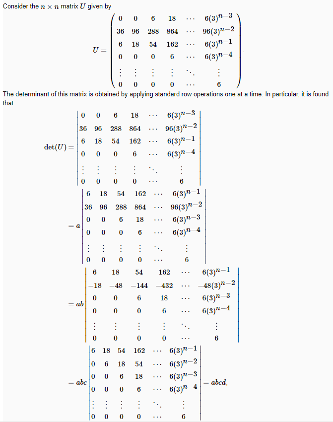  Consider the n x 12 matrix U given by 3 3