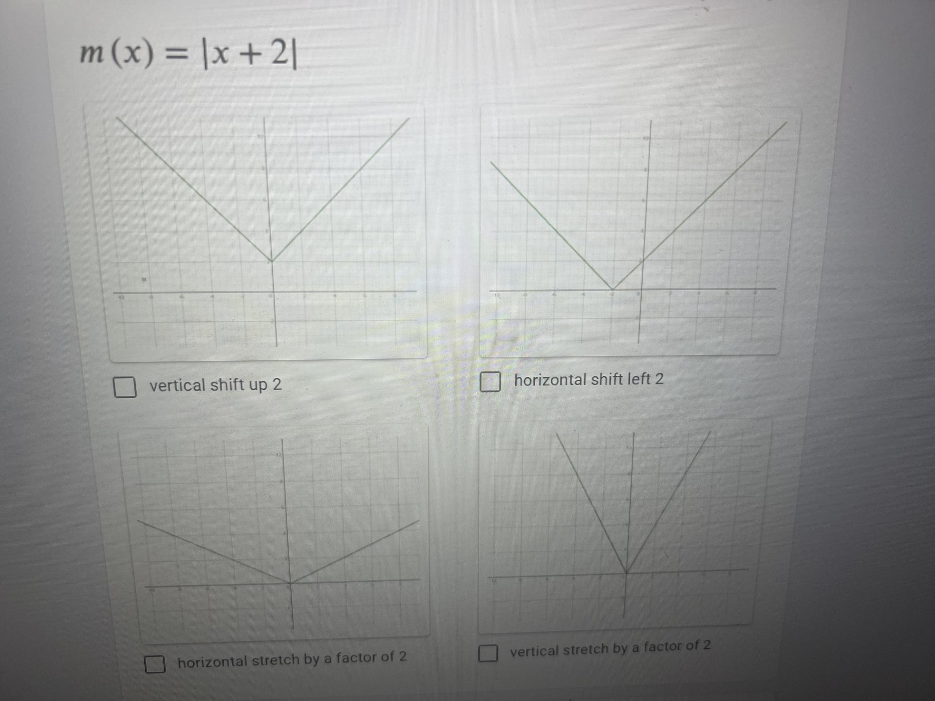  m (x) = 1x+21 vertical shift up 2 horizontal shift left