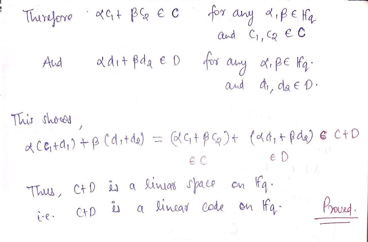 thanks Solution : - Given that C and D are two linear