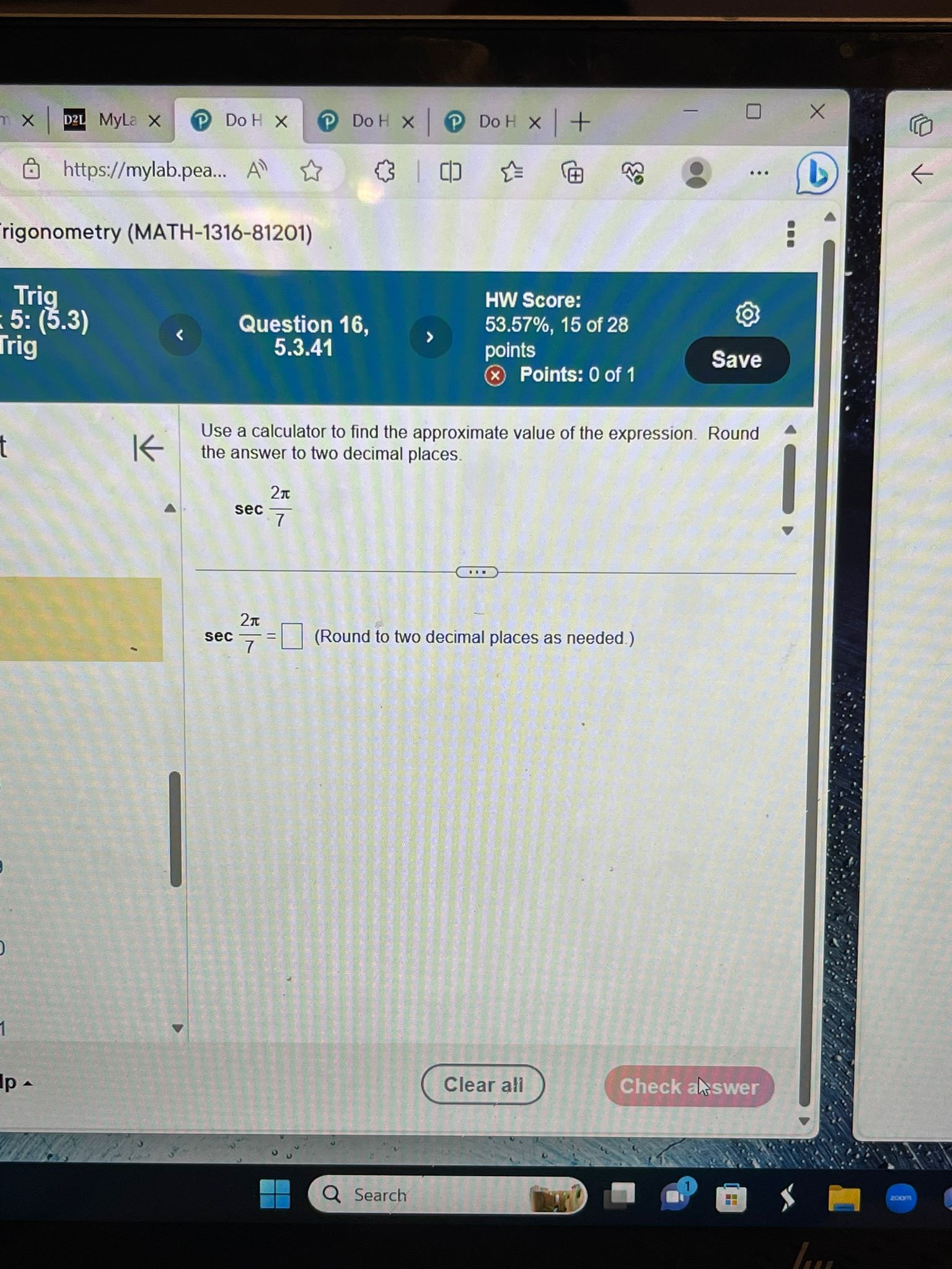 Use a calculator to find the approximate value of the expression. Round