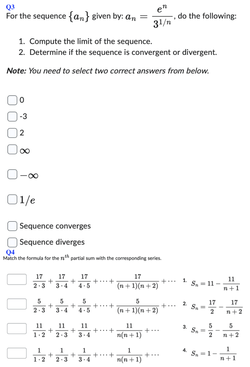 If it converges, find the limit. b. In(n) an Note: Take b