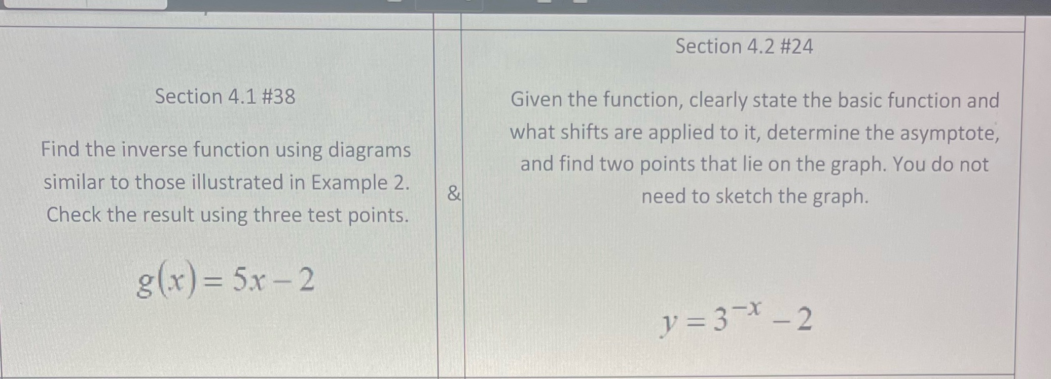  Section 4.2 #24 Section 4.1 #38 Given the function, clearly state