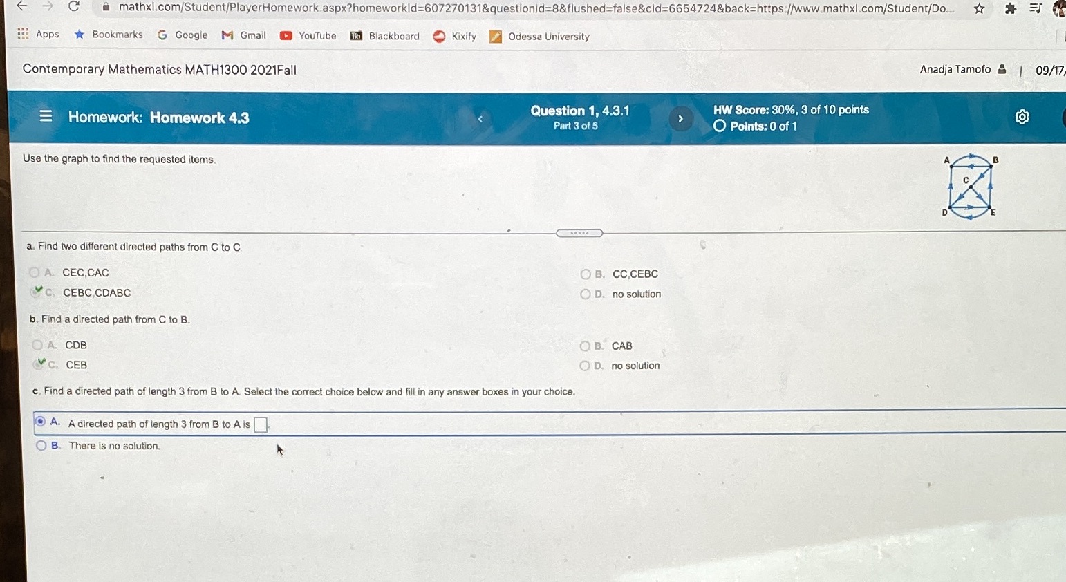 F C mathxl.com/Student/PlayerHomework,aspx?homeworkid=607270131&questionid=8&flushed=false&cid=6654724&back=https://www.mathxl.com/Student/Do... Apps Bookmarks G Google M Gmail YouTube B