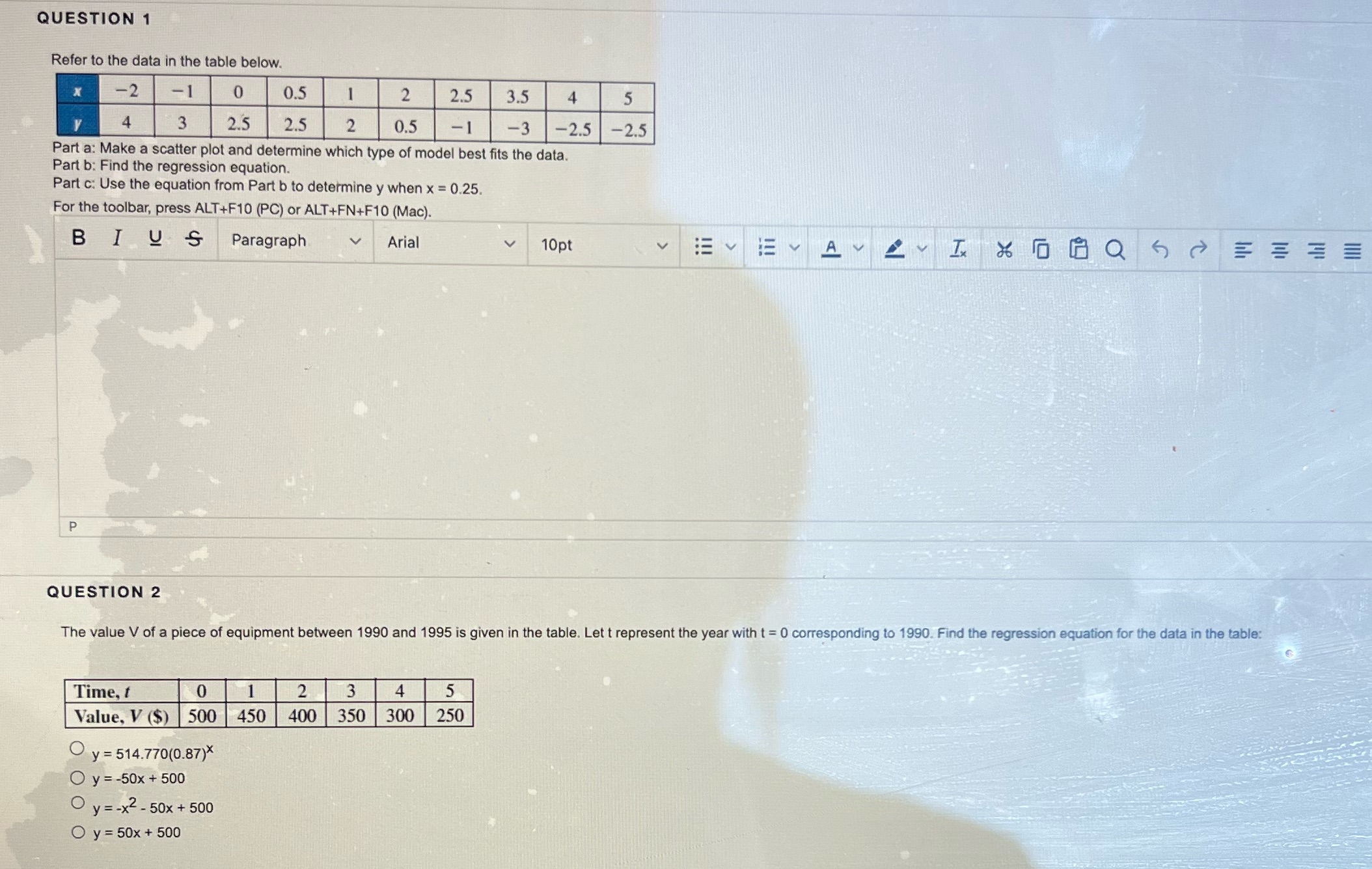Answer 1-2 please QUESTION 1 Refer to the data in the table