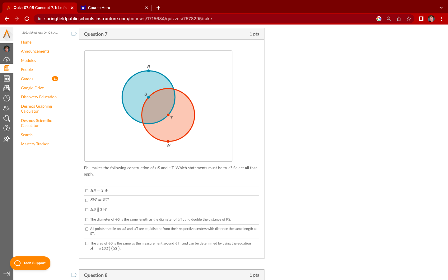 each line or line segment to the term it best represents. Line