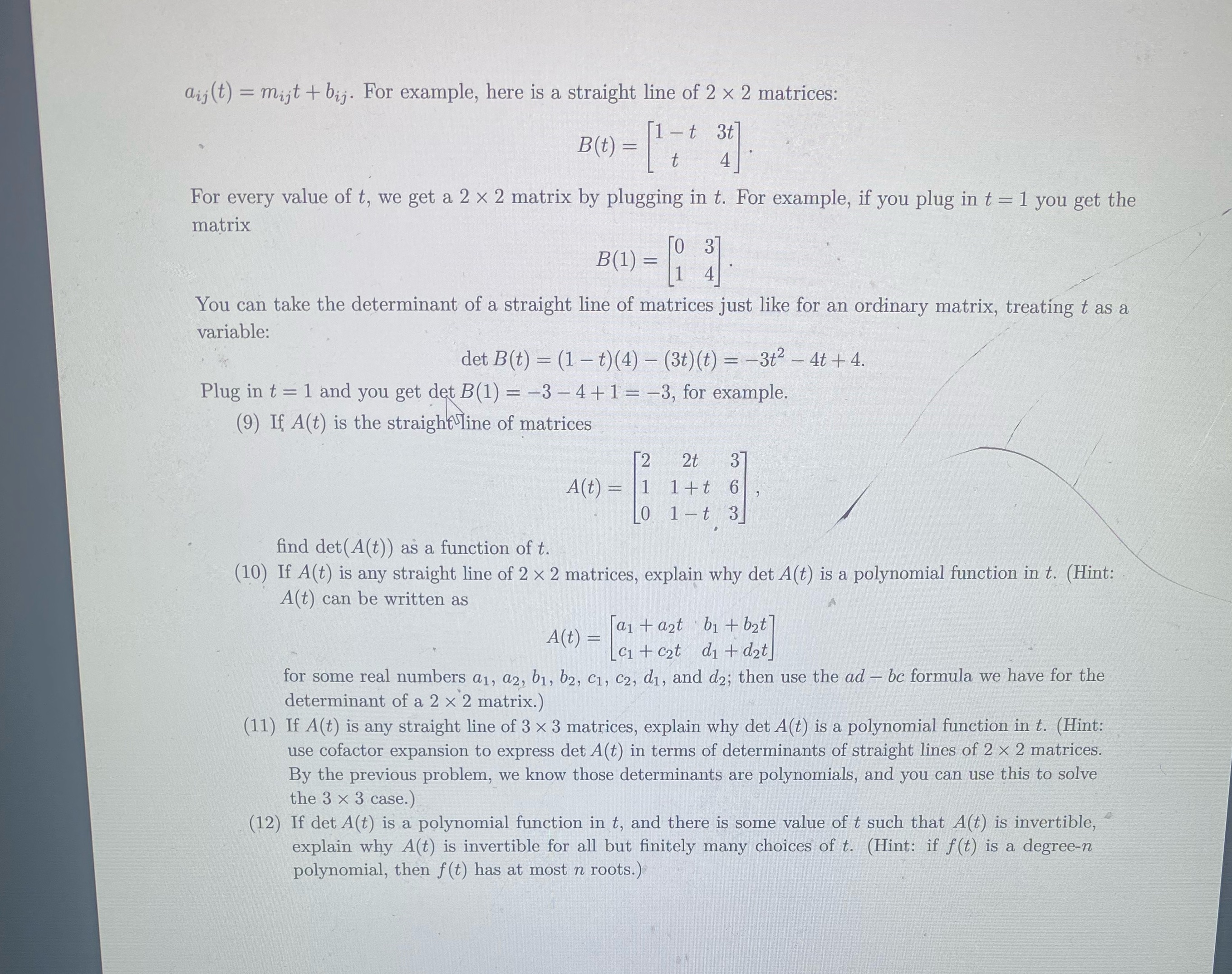 Need help 9-12 aij(t) = mijt + bij. For example, here is