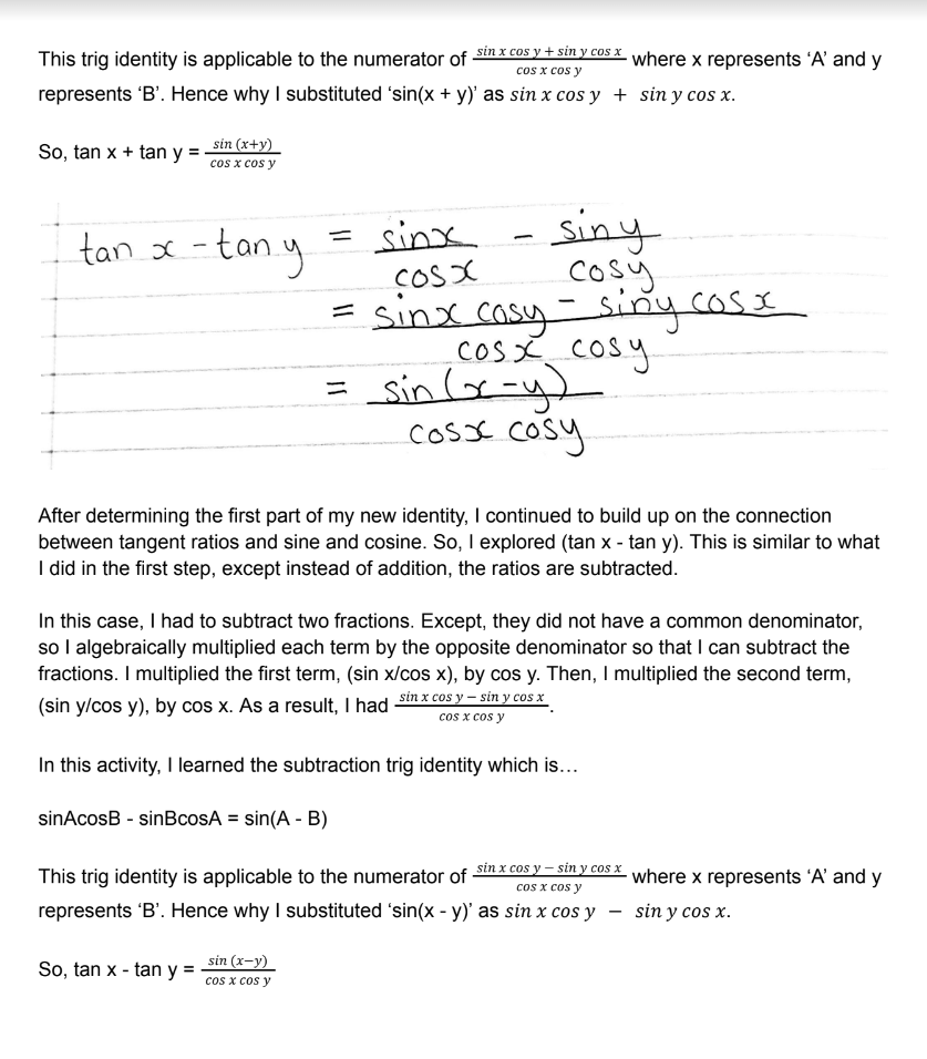 substitutions and algebraic processes to create equivalent expressions.Justify each step. Verify your