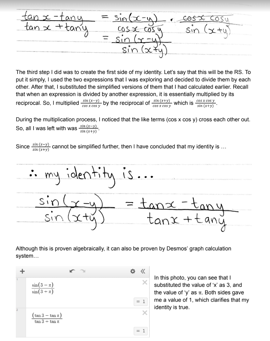 identity graphically and algebraically.I have already made up my own identity witch