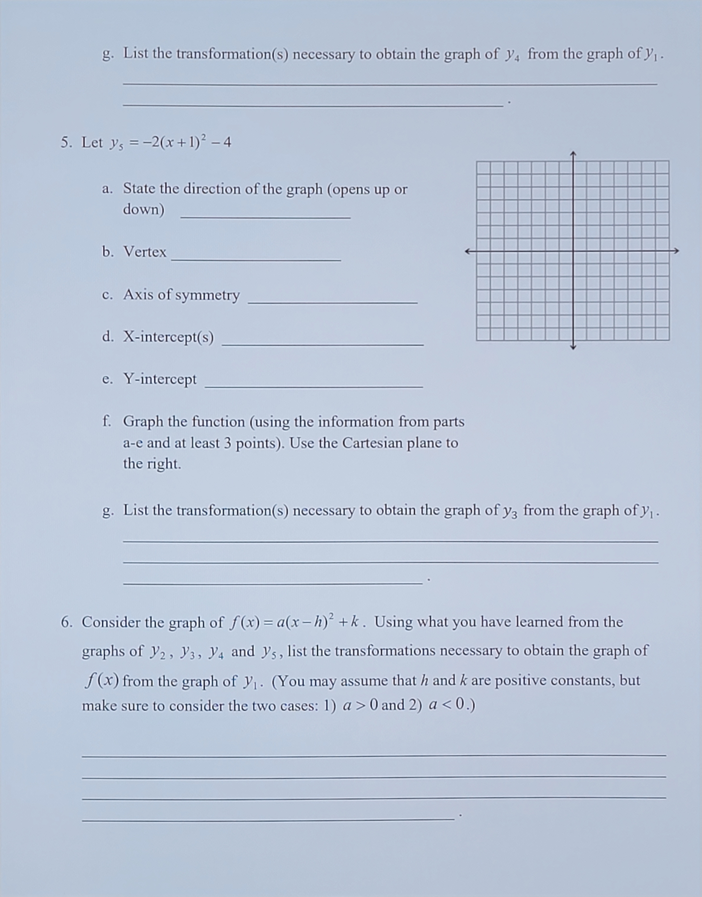 The graph of every parabola evolves from the graph of f(x) =