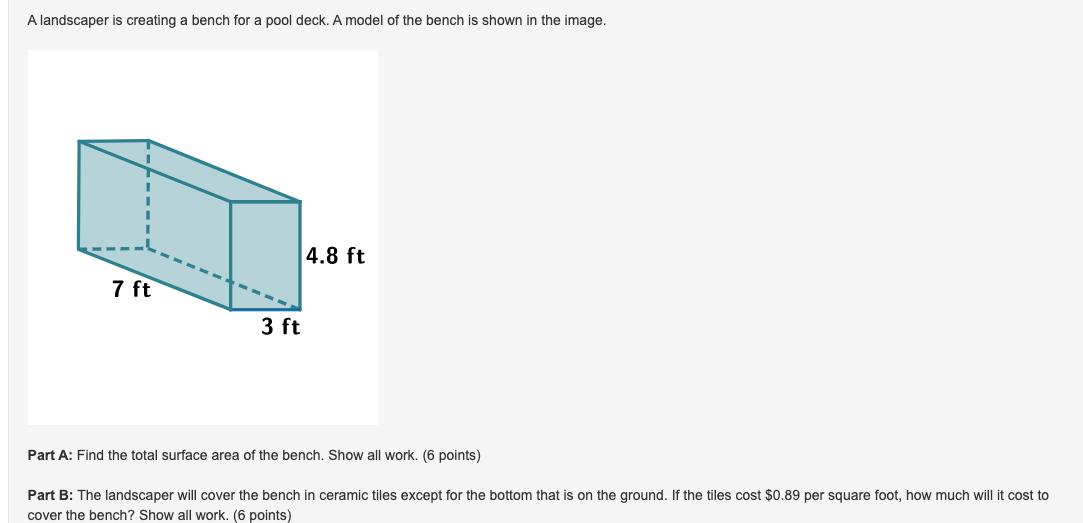  A landscaper is creating a bench for a pool deck A