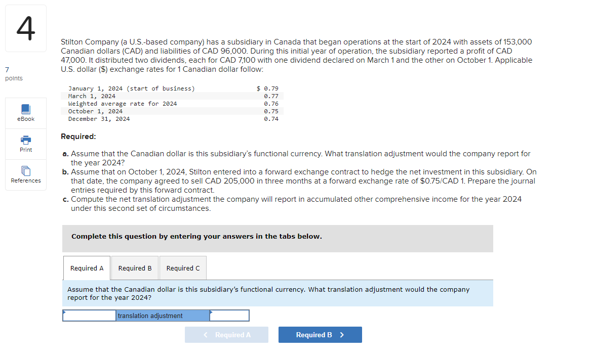  Stilton Company (a U.S.-based company) has a subsidiary in Canada that