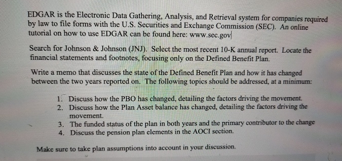  EDGAR is the Electronic Data Gathering, Analysis, and Retrieval system for