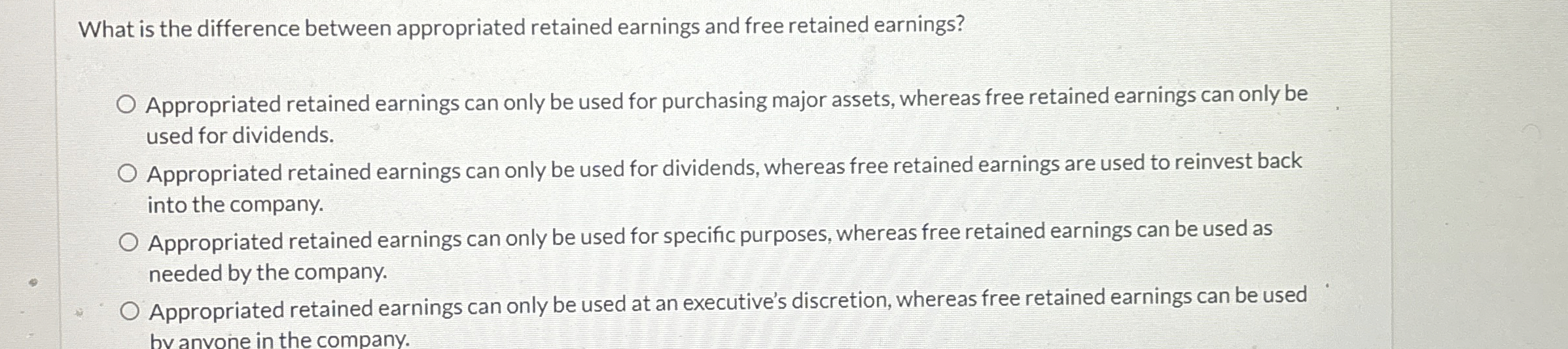  What is the difference between appropriated retained earnings and free retained