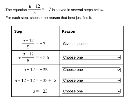 one 7y -14 Choose one W 7 7 V= -2 Choose oneThe