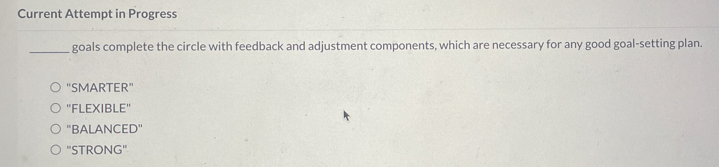  Current Attempt in Progress goals complete the circle with feedback and