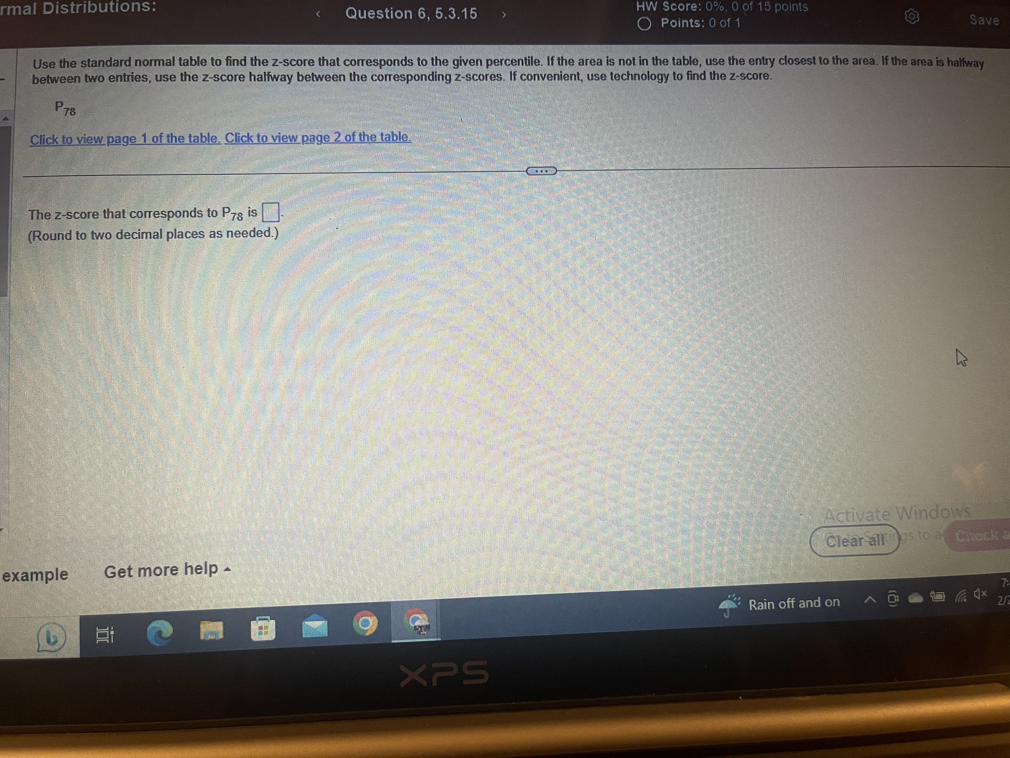 points of 1 Save X Use the stand Standard Normal Table (Page
