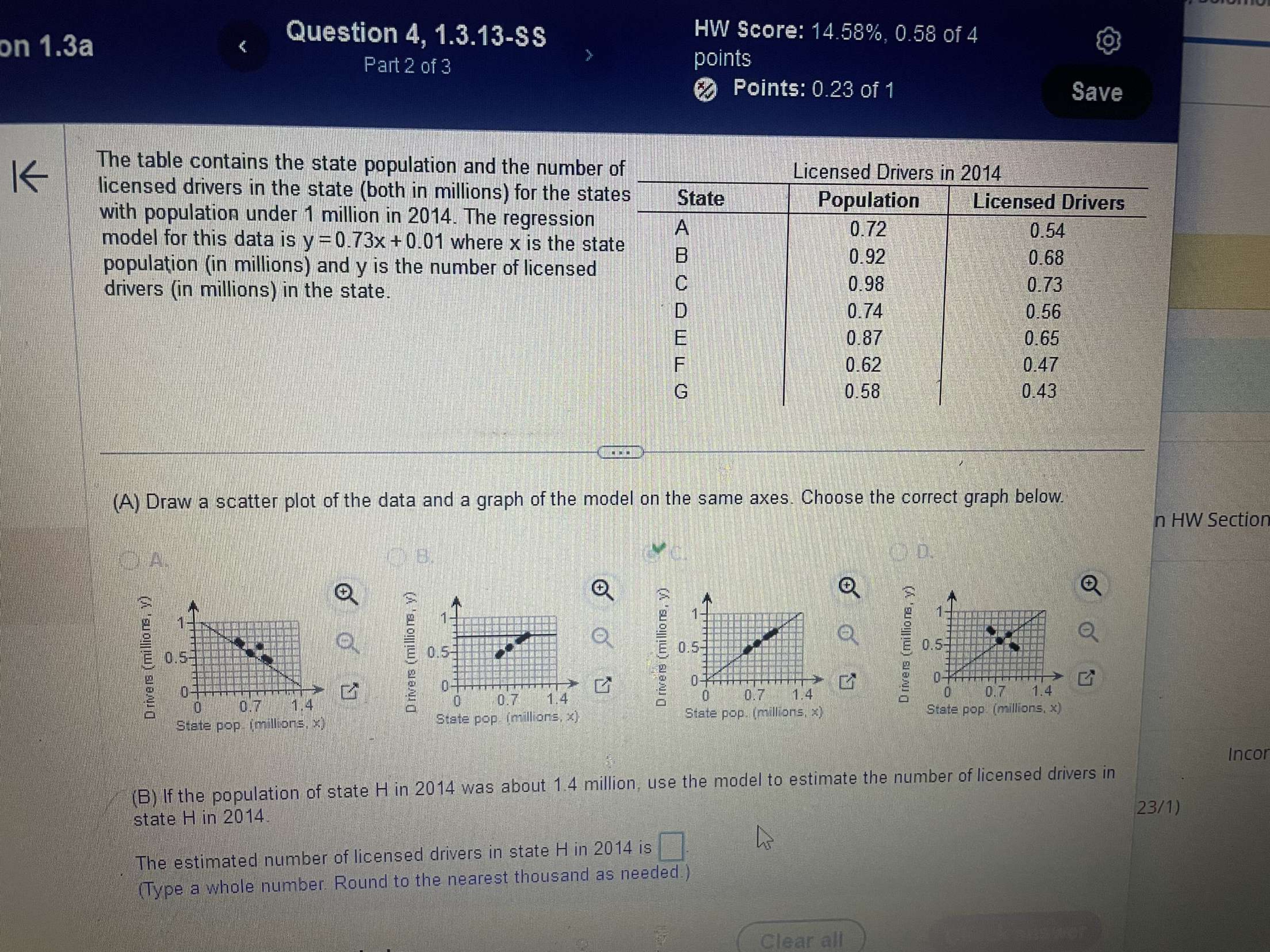 Solomon ion 1.3a Question 1, 1.3.1-LS HW Score: 14.58%, 0.58 of 4