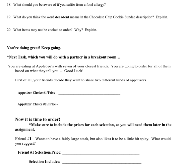 comprehend literary nonfiction independently and proficiently. Tips for Reading a Restaurant Menu