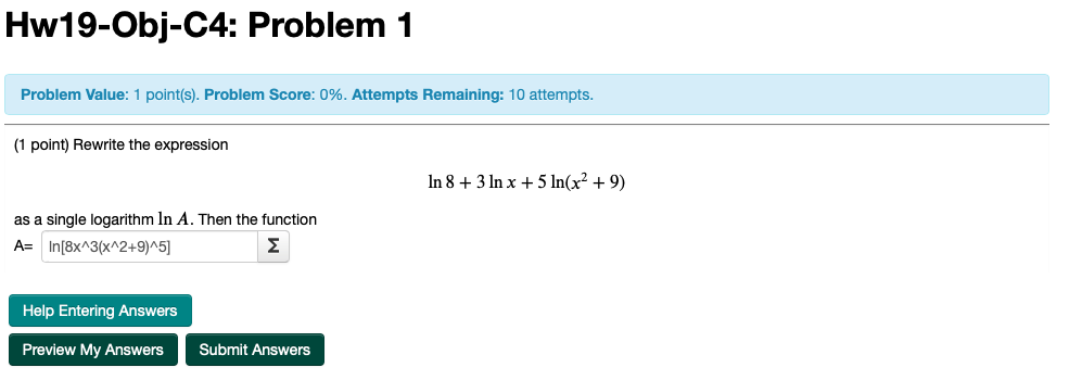 the image below Hw19-Obj-C4: Problem 1 Problem Value: 1 point(s). Problem Score: