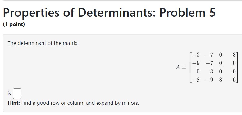 ( B-]) = det ( B)) =Properties of Determinants: Problem 12 (1