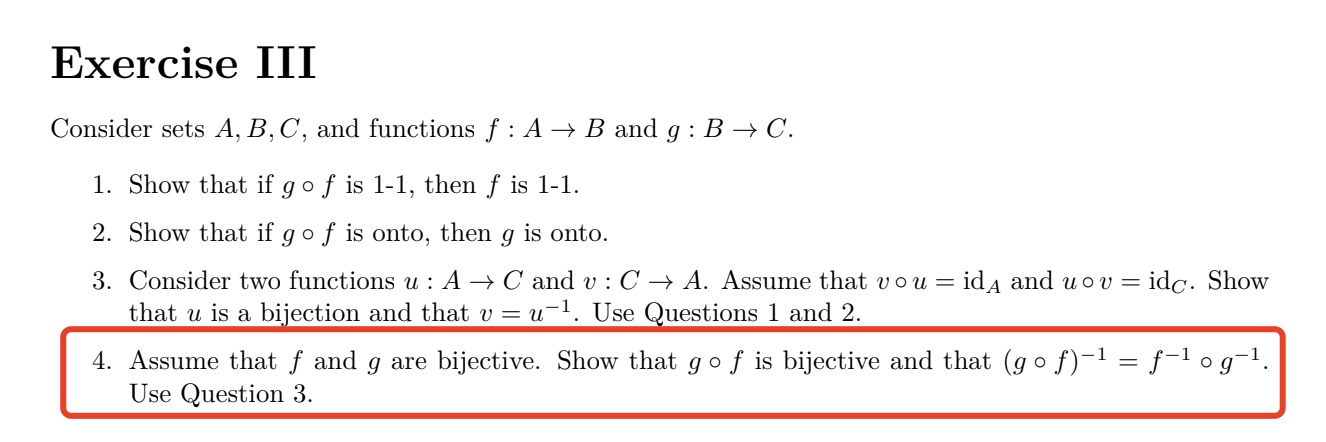 only the question 4 please! Exercise III Consider sets A, B, C,