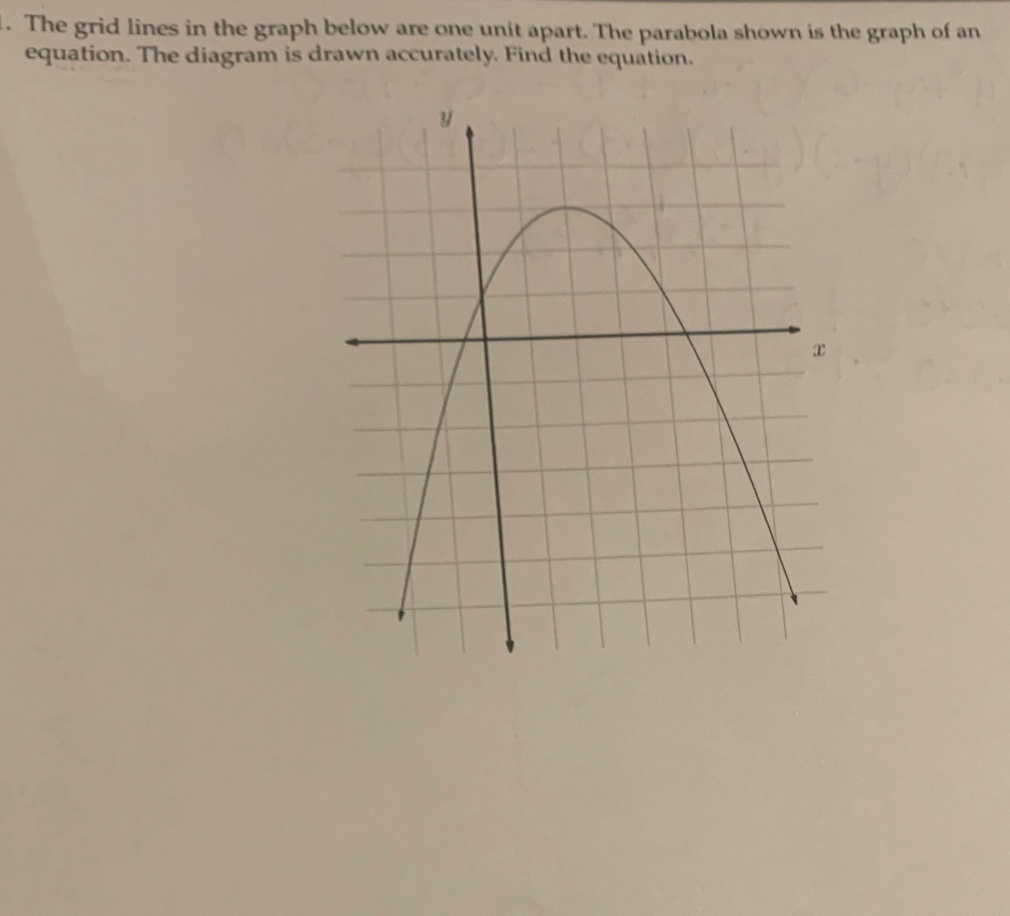  The grid lines in the graph below are one unit apart.