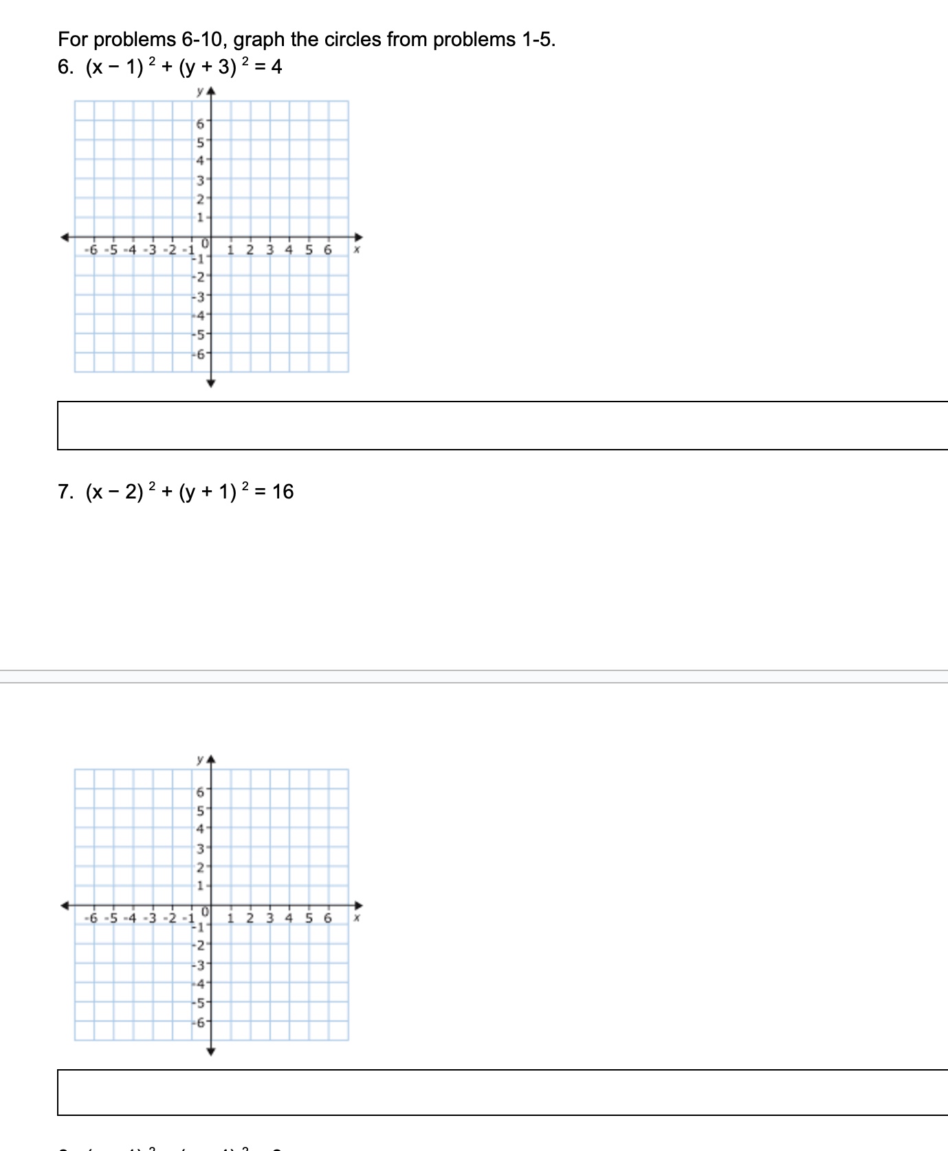 - 1) 2 + (y +3) 2 =4 -6 -5 -4 -3