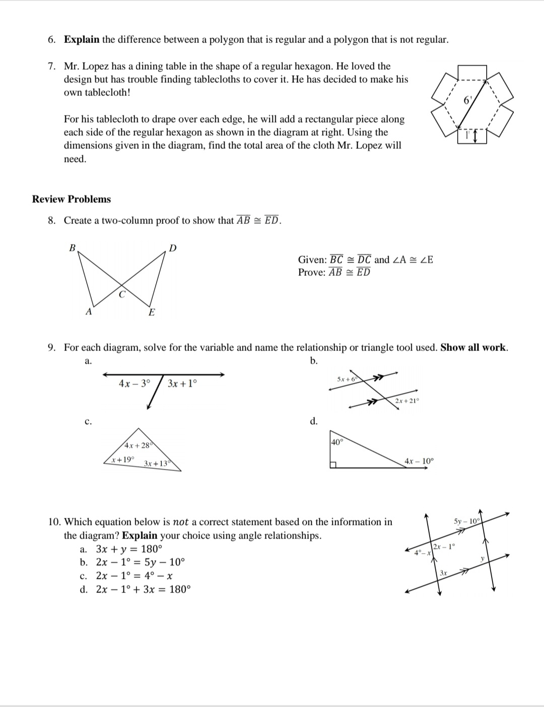 Help me please. 6. Explain the difference between a polygon that is