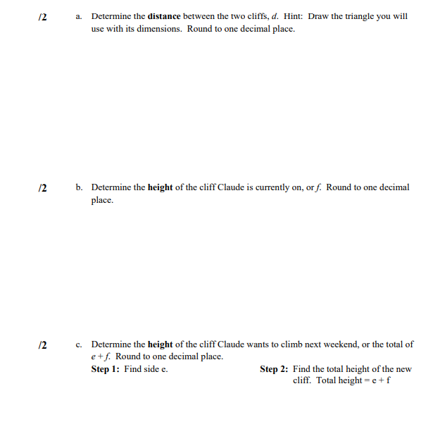 the labelled unknowns. Round your answers to one decimal place if necessary.