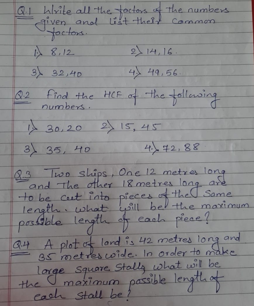 Please don't answer in prime factorisation method,answer in another method Q 1