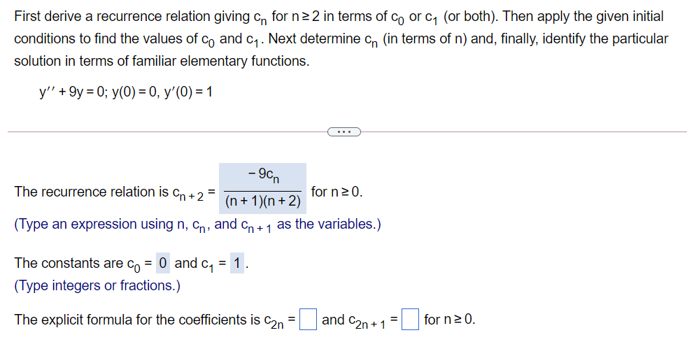 First derive a recurrence relation giving on for n 2 2