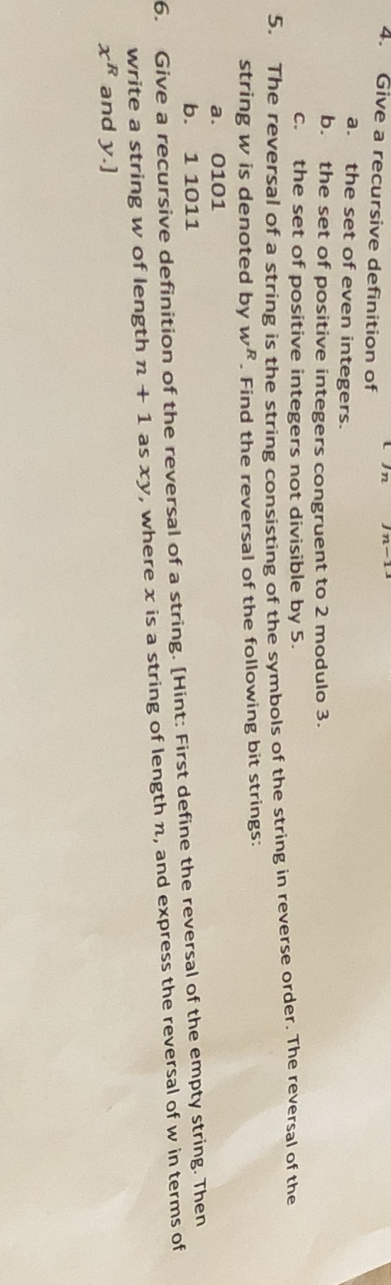 This is Discrete math assignment, please help with Question 5 and 6