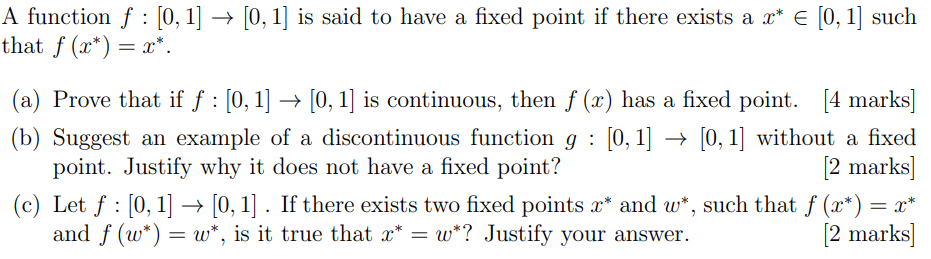  A function f : [0, 1] - [0, 1] is said