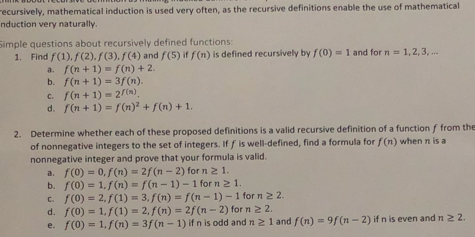 This is Discrete Math Assignment on Recursive definitions and structural induction. ecursively,
