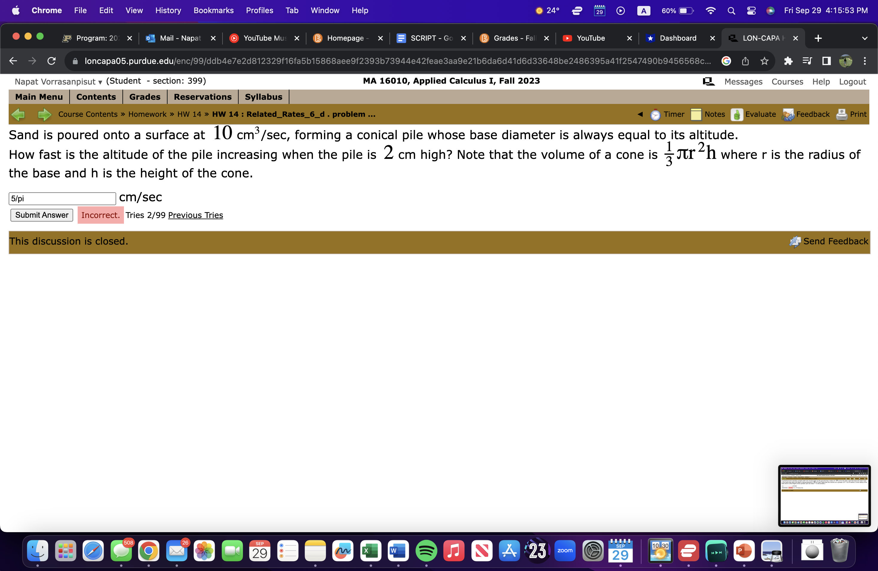 Go x B Grades - Fall X YouTube Dashboard X LON-CAPA C